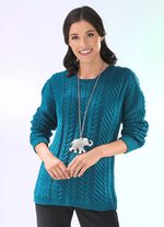 Trui van een structuurmix PETROL