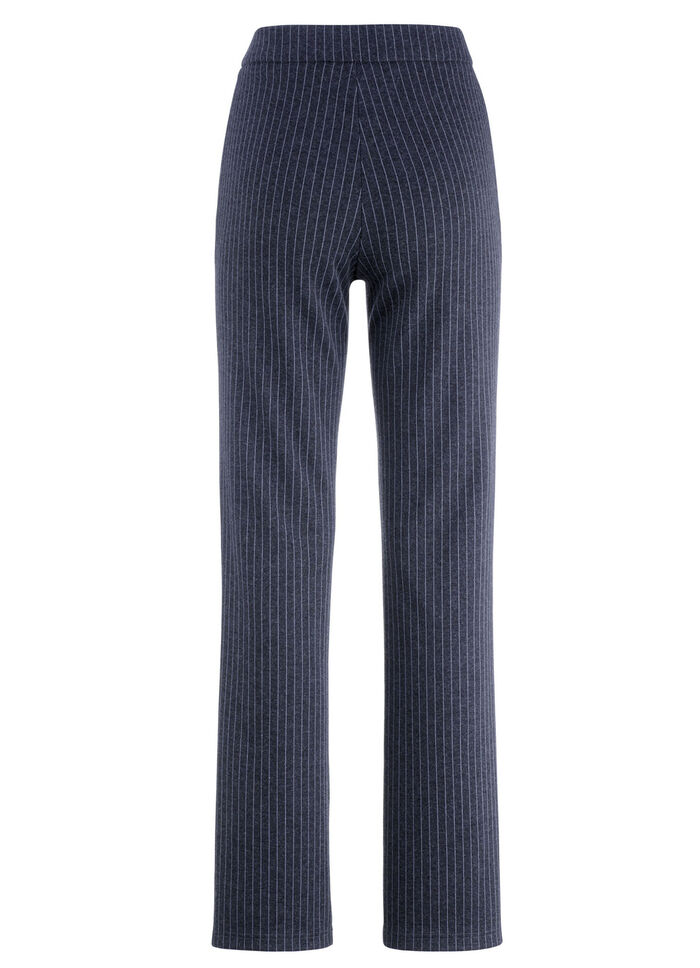 Broek met krijtstreep in een modieuze wijdte MARINE-LICHTGRIJS