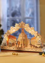 Op batterijen werkende kaarsenboog van hout 