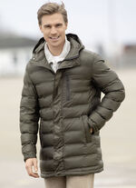 Gewatteerd jack met vaste capuchon 