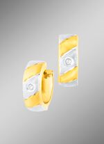 Creoolse oorbellen met briljanten, tweekleurig 