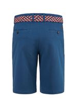 Casual "Redpoint" Bermuda met stoffen riem in 3 kleuren DUNKELBLAU