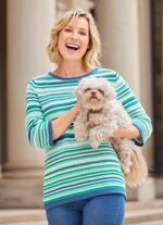 Trui met gemengd patroon in streepjesmotief 