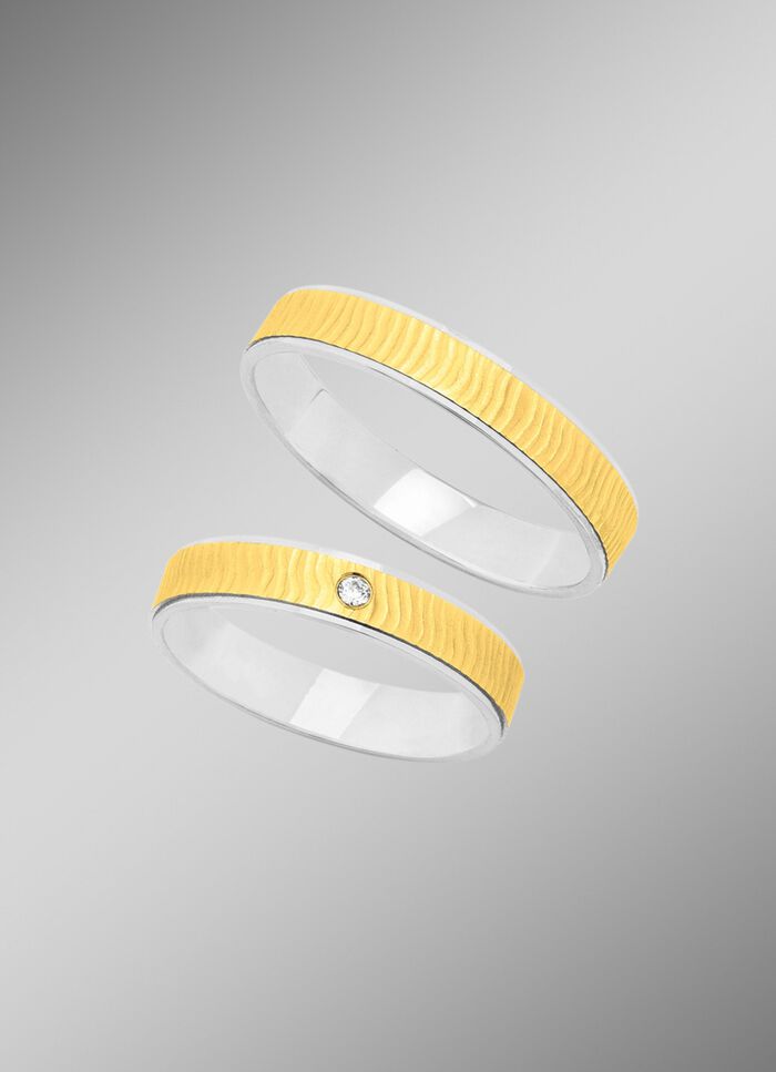 Schitterende trouwring in bicolor 
