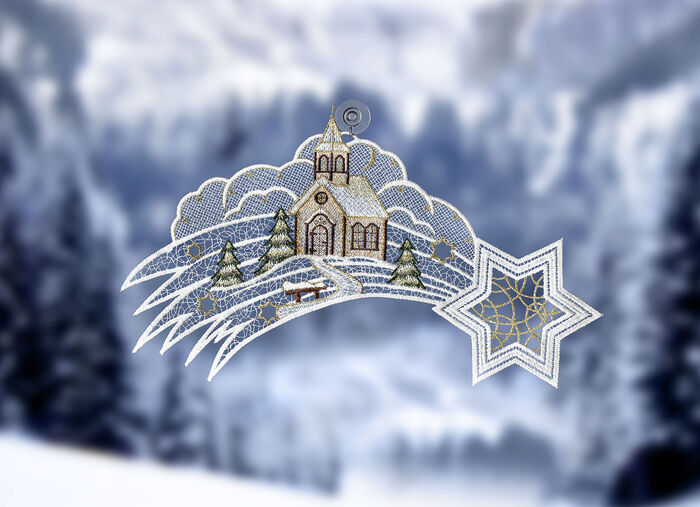 Raamafbeelding gemaakt van echt Plauen-kant 