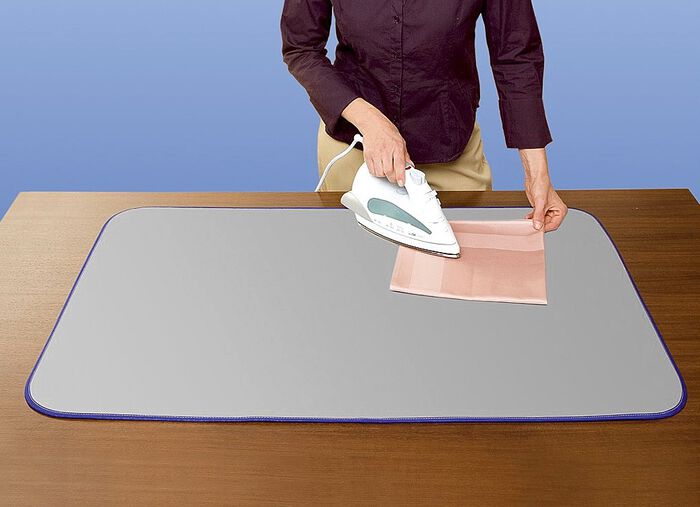 Thermische strijkdeken van 100% katoen ZILVER