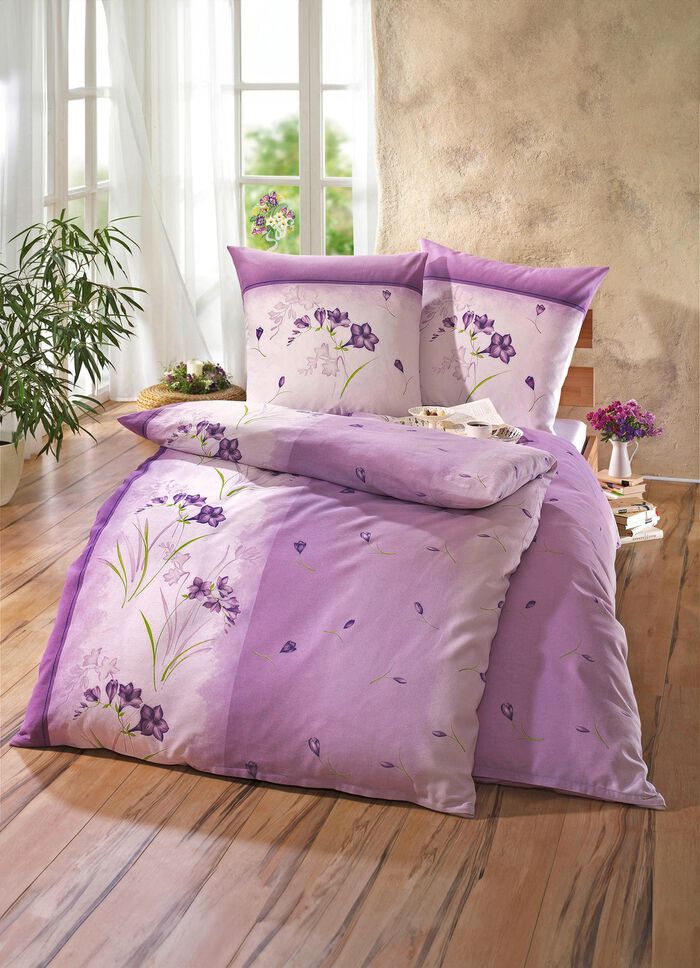 Gemakkelijk strijkbare DOBNIG beddengoedset met ritssluiting LILA