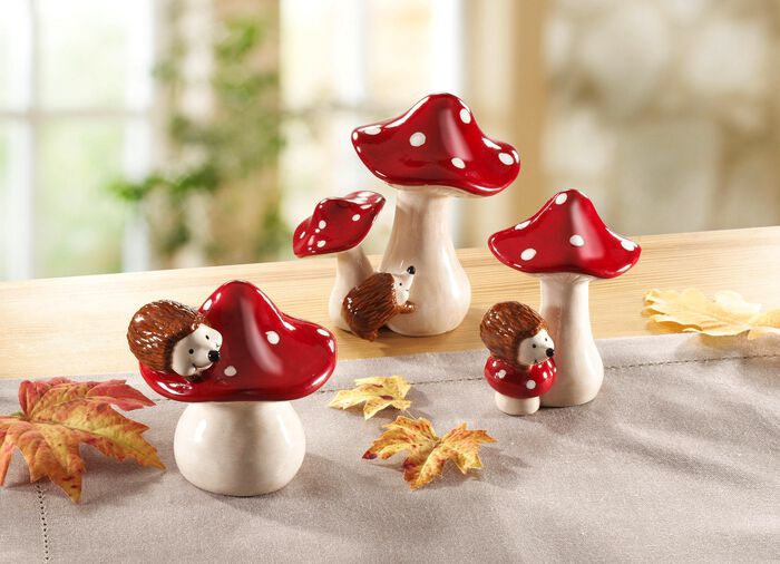 Champignons met egel set van 3 