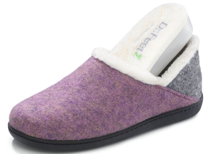 Pantoffels van wolvilt met uitneembaar voetbed SERING-GRIJS
