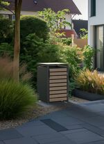 Afvalcontainerbox "Lacina", deuren in houtlook 