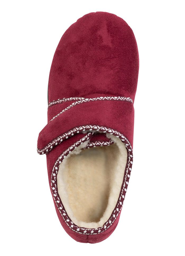 Warme damespantoffels, breedte H, met klittenbandsluiting 