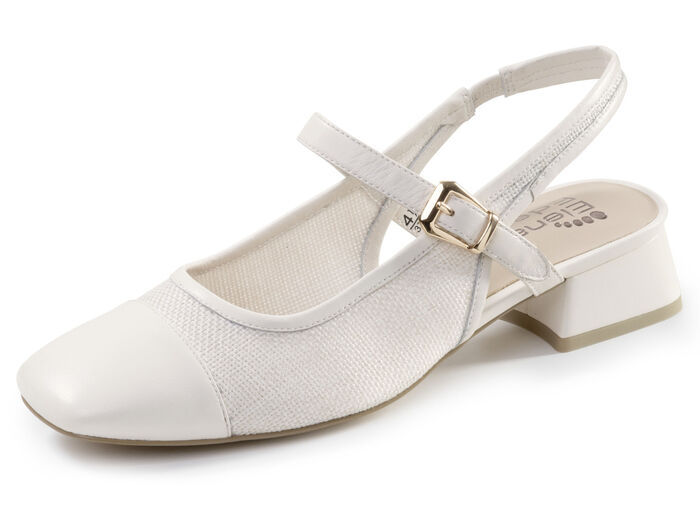 ELENA EDEN, chique dames slingpumps, breedte G, met klittenbandsluiting CREME
