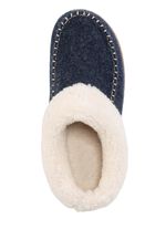 Laurina pantoffels met een behaaglijke pluche kraag MARINE