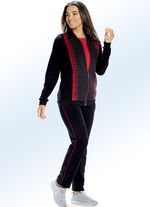 Vrijetijdspak met gebreide inzet aan de voorkant 