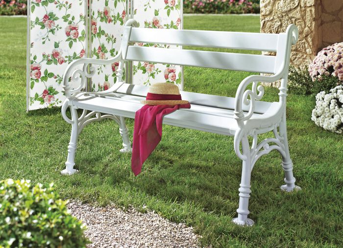 Tuinbank van stevig kunststof WIT