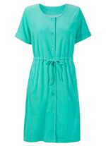 Jurk van badstof met doorlopende knoopsluiting 