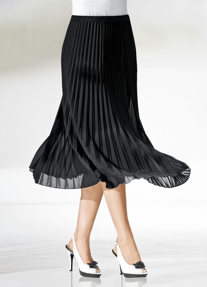 Rok met plissévouwen ZWART