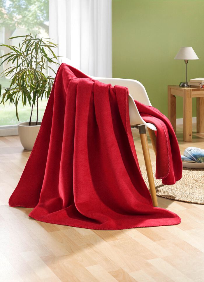 Deken met festoensteekrand ROOD