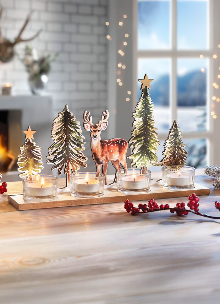 Theelichthouder "Hert in het bos" 