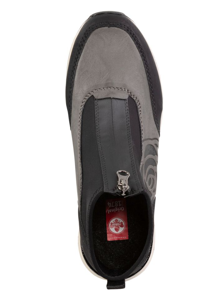 Rieker laarsje met bloemenreli&euml;f ZWART-GRIJS