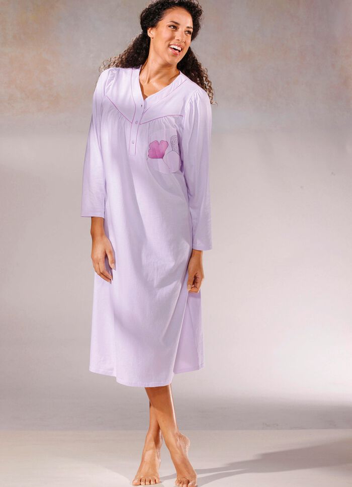 Twee-pack nachtjaponnen, 3/4-mouwen met knoopsluiting 