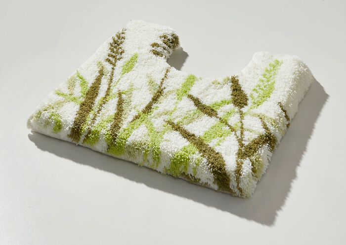 Naturel badkamerset met grasmotief 