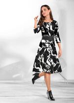 Jurk met imitatieleren inzetstuk 