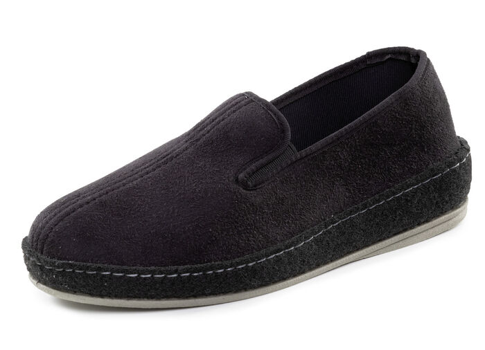 Slippers gemaakt van velours materiaal ZWART