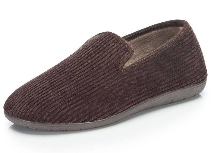 Pantoffels van textiel in corduroy-look BRUIN