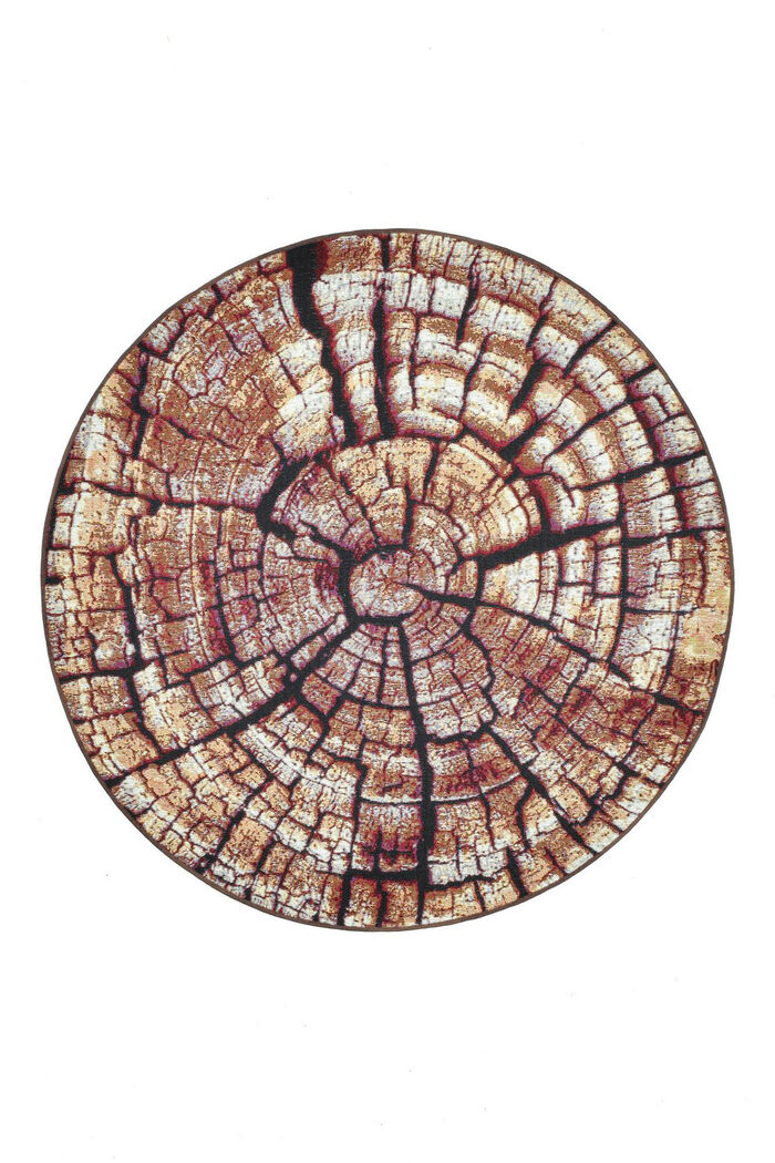 Tapijt in een natuurlijk boomstamdessin BRAUN