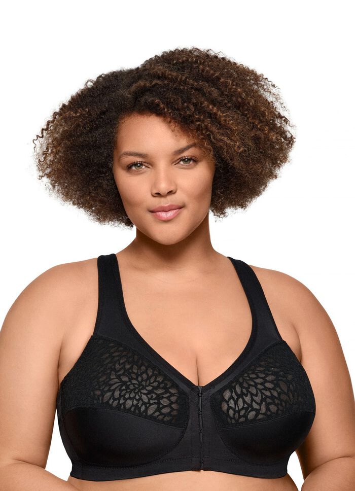 Glamourise ondersteunende bh met praktische sluiting aan de voorkant 