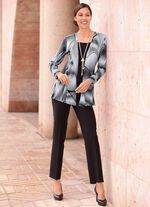 Fascinerend lang shirt in jasjelook ZWART-WIT