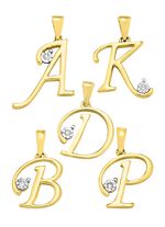 Letter-kettinghanger met briljant 