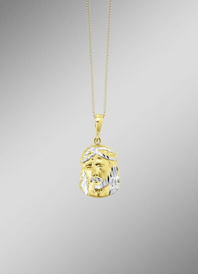 Diamantgeslepen hanger in tweekleurige uitvoering 