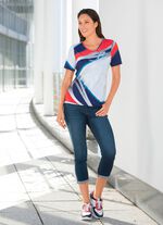 Shirt met glanzende zilveren print 