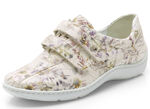 Waldläufer, comfortabele damespantoffels, breedte H, met uitneembaar voetbed ECRU-MULTICOLOR
