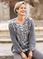 Trui met glanzende folieprint 