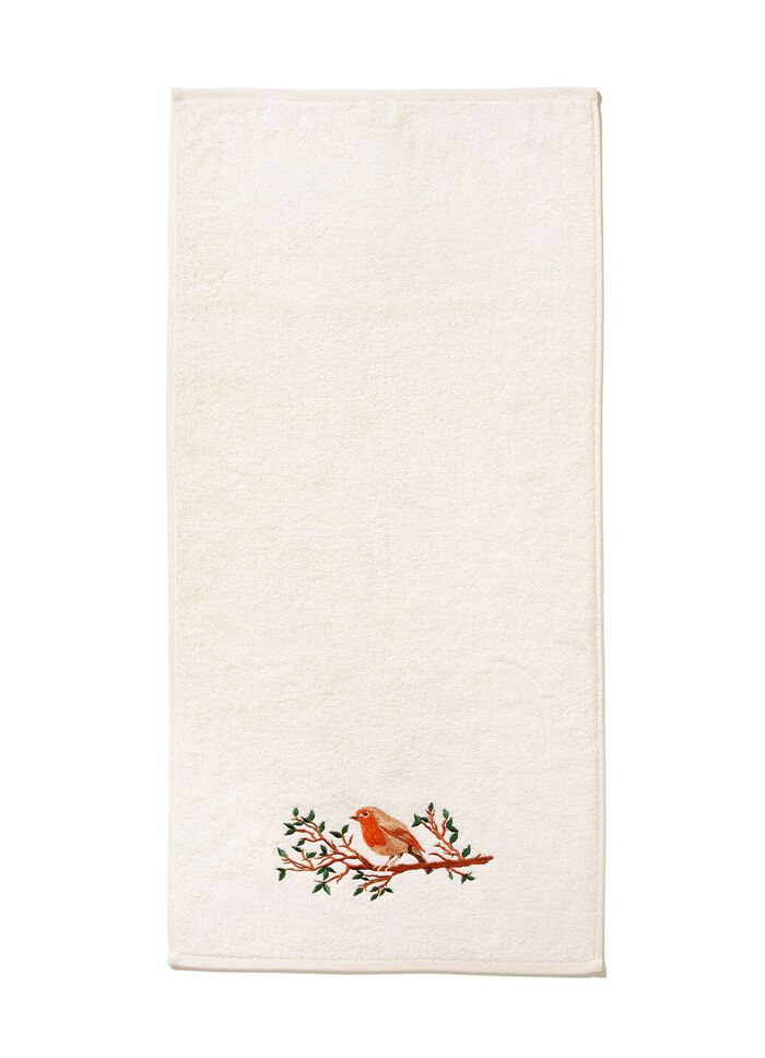 Geborduurde badstof serie ECRU