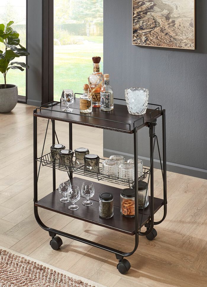 Opvouwbare serveerwagen met metalen frame 