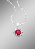 Hanger met kinketting, echt granaat en echte marcasiet 