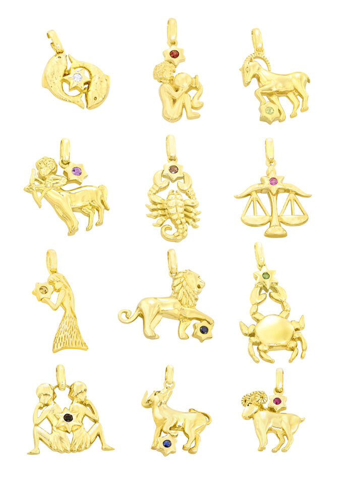 Sterrenbeeld-kettinghanger met echte edelstenen 