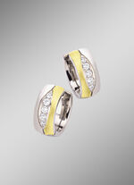 Creolen in twee kleuren met synthetische zirkonia 