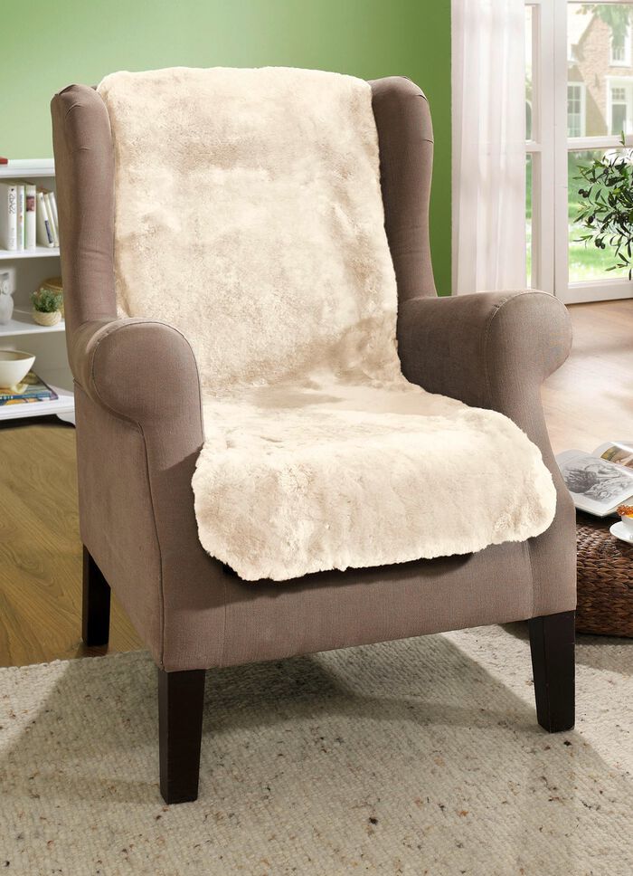 Comfortabel zachte lamsleren fauteuilbeschermers BEIGE
