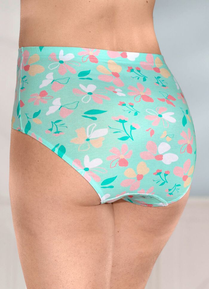 Vierpack slips met een op kleur afgestemd bloemendessin 