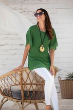 Effen gekleurde tuniek OLIJFGROEN