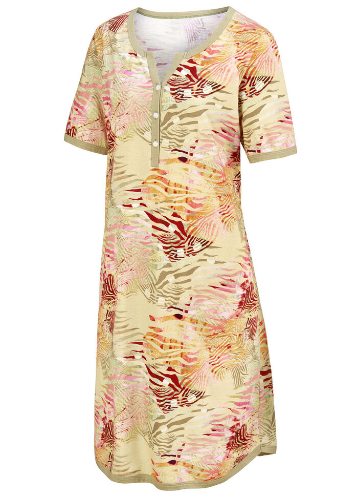 Nachthemd, knielang en met korte mouwen 