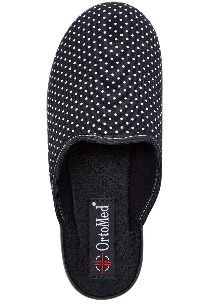 Set van twee pantoffels gemaakt van stippentextiel 1x BORDEAUX 1x ZWART