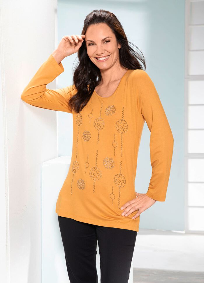 Mooi shirt met bordversiering in 2 kleuren 