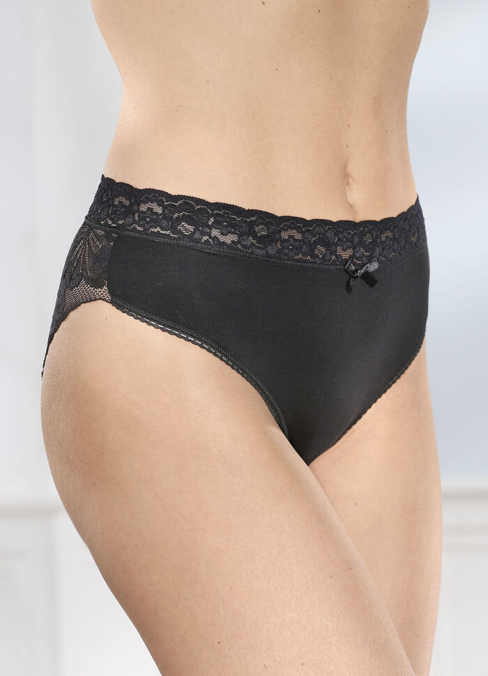 Drie-pack slip met gebloemde elastische kanten achterkant 