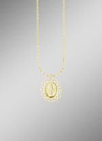 Mooie hanger met afbeelding van de Maagd Maria met ankerketting 